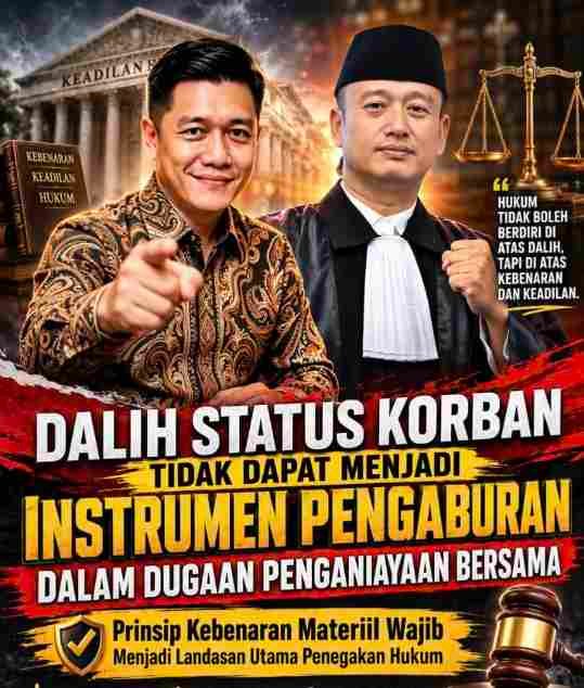 KLAIM MENJADI KORBAN TIDAK BISA MENGABAIKAN LOGIKA DAN BUKTI